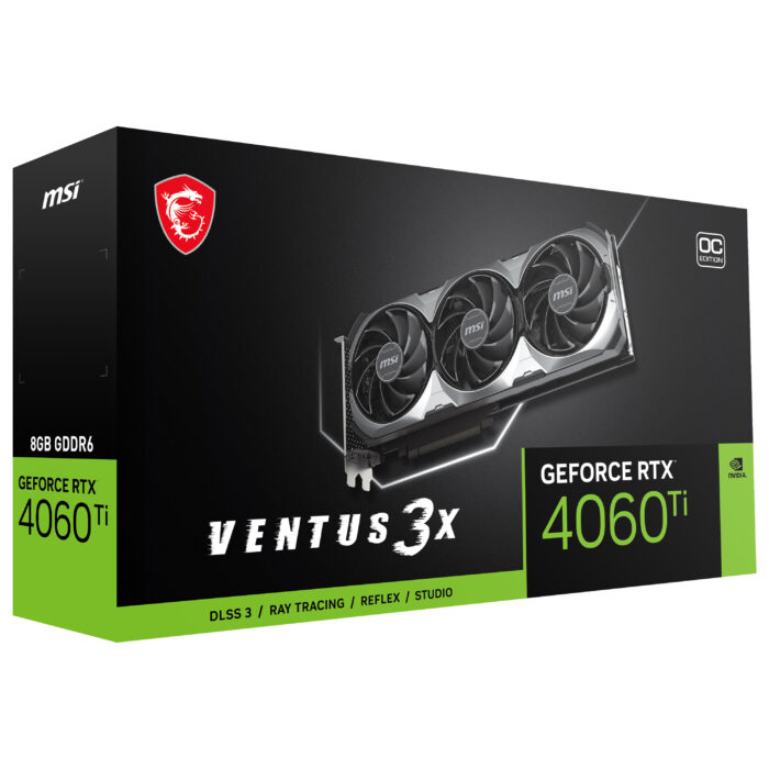 MSI 8GB GEFORCE RTX 4060 TI VENTUS 3X 8G OC GDDR6 [128Bit] PCIE 4.0 HDMI 3xDP