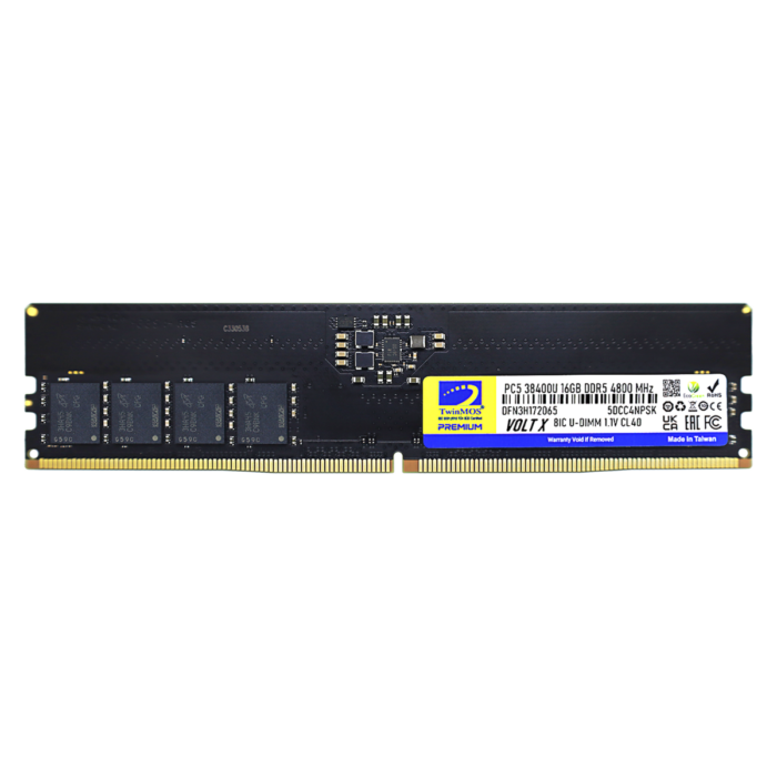 Twinmos 16GB 4800Mhz DDR5 Kutulu PC Bellek (TMD516GB4800U40)