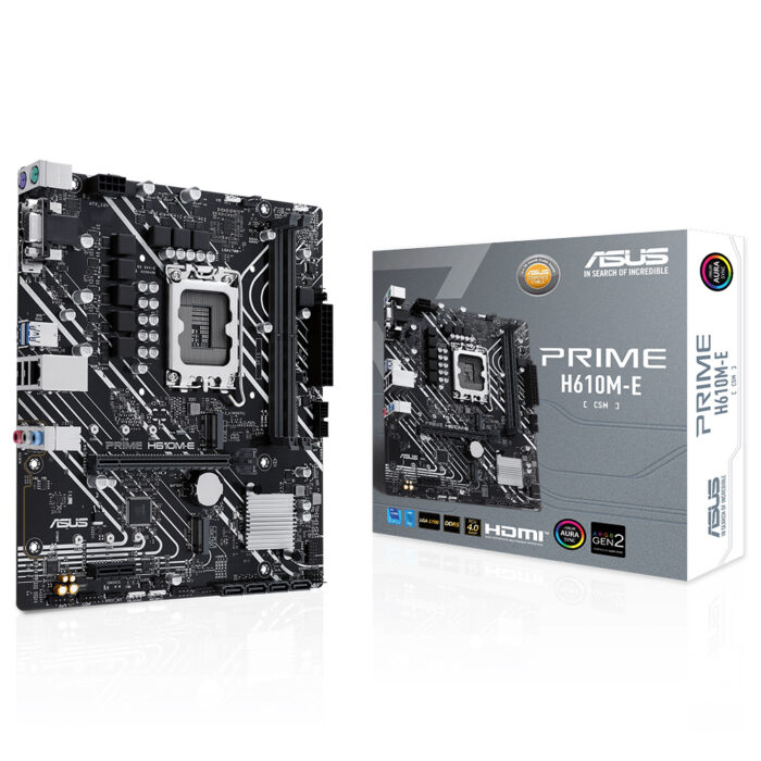 Asus PRIME H610M-E-CSM DDR5 1700P 5600(OC) HDMI DP VGA M2 Aura RGB mATX