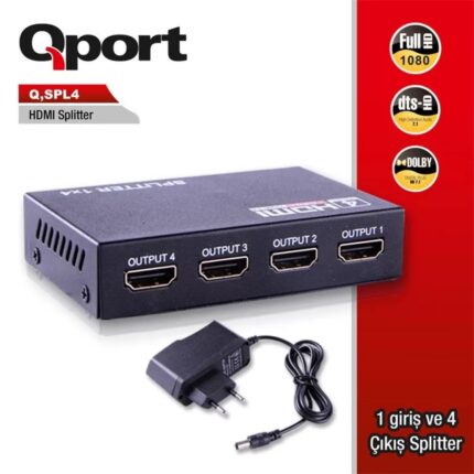 QPort 1Giriş 4 Çıkışlı HDMI Splitter (Q-SPL4)