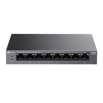 TP-Link LS108GP 8-Port Gigabit Desktop Switch with 8-Port PoE+  (62W)