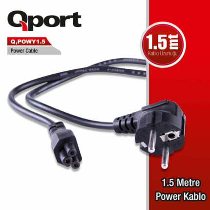 Qport 1.5 Metre Notebook Power Kablosu (Q-POWY1.5)