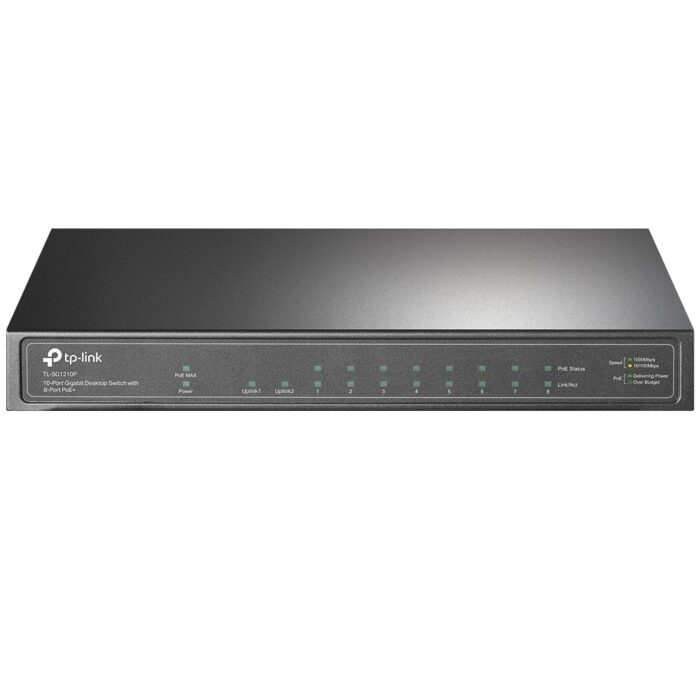 TP-Link TL-SG1210P 10-Port Gigabit Desktop Switch 1-SFP 8-Port PoE+ (64W)