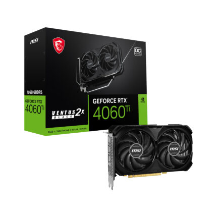 MSI 16GB GEFORCE RTX 4060 TI VENTUS 2X BLACK 16G OC GDDR6 128Bit PCIE 4 HDMI DP