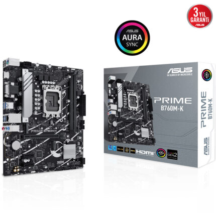 Asus PRIME B760M-K DDR5 1700P 8000(OC) HDMI VGA M.2 RGB MATX