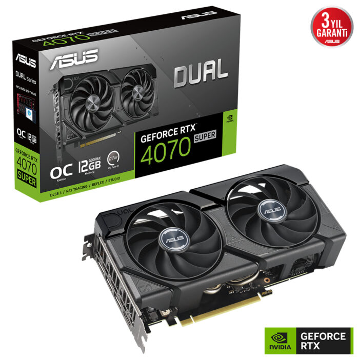 Asus 12GB DUAL-RTX4070S-O12G-EVO GDDR6X 192Bit DLSS3 HDMI 3xDP