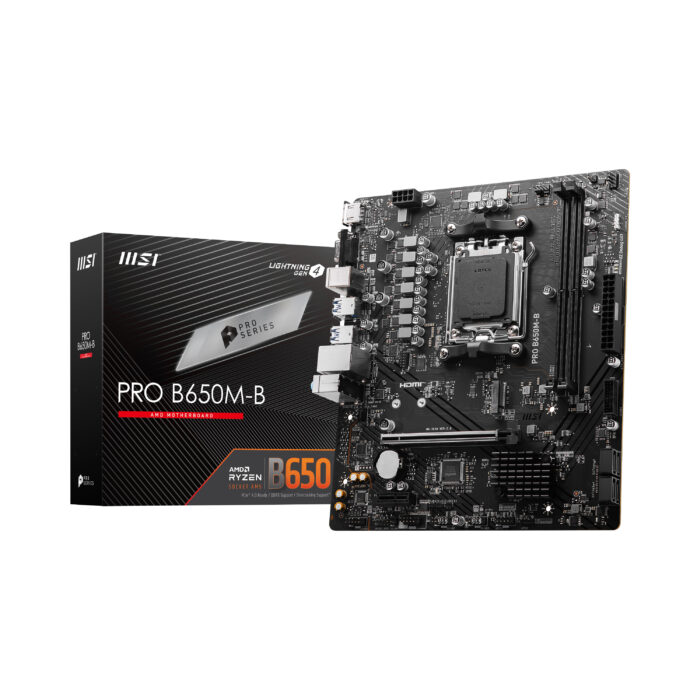 MSI PRO B650M-B DDR5 AM5 6800(OC) PCI-E 4.0 HDMI VGA mATX