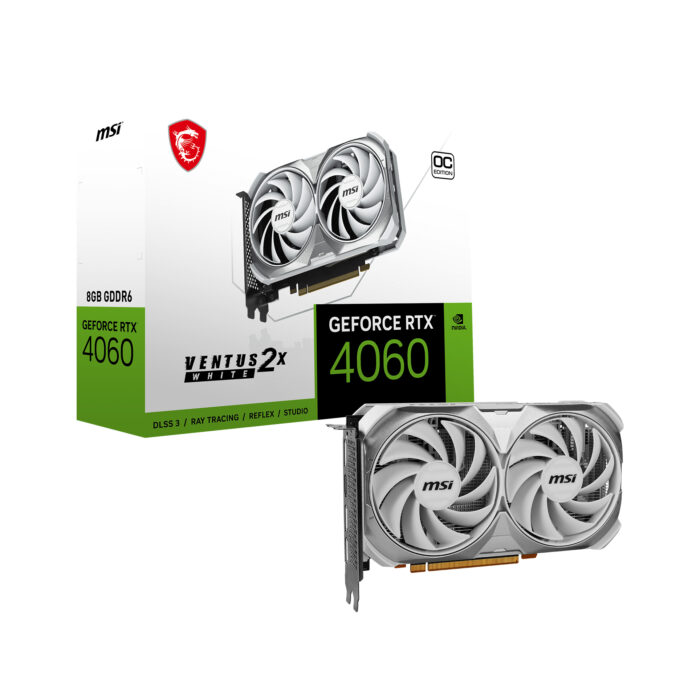 MSI 8GB GEFORCE RTX 4060 VENTUS 2X WHITE 8G OC GDDR6 128Bit PCIE 4.0 HDMI 3xDP