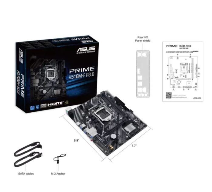 ASUS PRIME H510M-F R3.0 H470 DDR4 (Vga Yok) GLan mATX HDMI M2 USB3 1200Pv2 Anakart