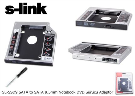 S-LINK SL-SSD9 9.5mm SATA Siyah Notebook Ekstra Hdd Yuvası