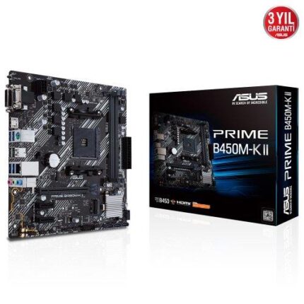 ASUS PRIME B450M-K II B450 DDR4 Vga GLan mATX DVI HDMI USB3.2 M.2 AM4 AMD Anakart