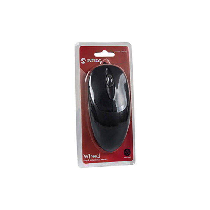 EVEREST SM-216 Usb Siyah 1200dpi Optik Mouse