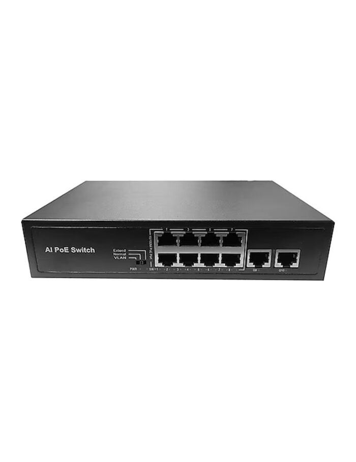 URANIUM POE-8020-96W 8 PORT 10/100 + 2 PORT 10/100 RJ45 UPLINK POE SWITCH (REAL